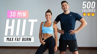 30 MIN CARDIO HIIT Workout for Fat Burn Full Body No Equipment At Home [upl. by Nnaasil]