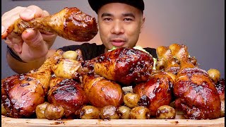 BRAISED CHICKEN DRUMSTICK HONEY GLAIZED OLIVES  MUKBANG ASMR  MATAMIS ADOBONG MANOK  ALFIE EATS [upl. by Mildrid]