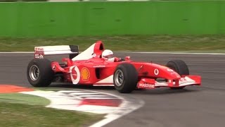 Ferrari F1 V10 Pure Sound at Monza Circuit  Ferrari F2001 F2002 amp F2005 [upl. by Cleres]