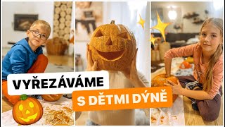 VLOG  🧡VYŘEZÁVÁME DÝNĚ 👻🎃 VICTORČINA DEBATA O PONOŽKÁCH🙄😄 [upl. by Swehttam]