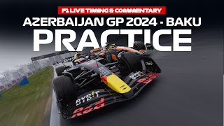 LIVE Data Formula Practice Azerbaijan GP Baku 2024  Commentary [upl. by Adnylg252]