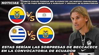 Estos podrían ser los nuevos convocados de Ecuador para enfrentar a Paraguay y Uruguay  Beccacece [upl. by Annatsirhc]