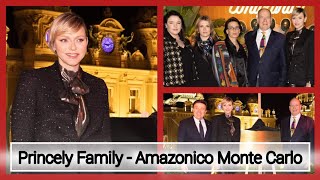 Princess CHARLENE Prince Albert and the PRINCE FAMILY attended the opening of AMAZONICO MonteCarlo [upl. by Ilek]