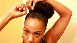 HOW I ACHIEVE A HIGH BUN NATURAL HAIR HOTD [upl. by Kluge]