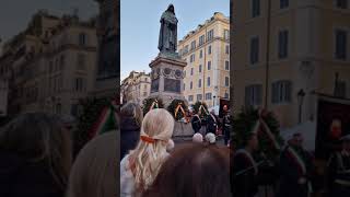 YouTube  romacampodeifioriacademy  OMAGGIO DI ROMA CAPITALE A GIORDANO BRUNO  17 feb 2024 [upl. by Frodin]