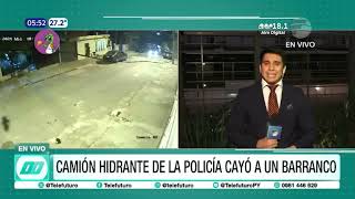 Camión hidrante de la Policía perdió los frenos y cayó a un barranco en Asunción [upl. by Lyreb942]