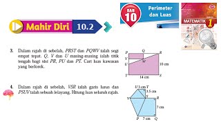 KSSM Matematik Tingkatan 1 Bab 10 perimeter dan luas mahir diri 102 no3no4 buku teks form 1 [upl. by Arreik280]