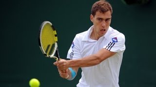 Jerzy Janowicz reacts to third round win at Wimbledon 2013 [upl. by Ecirehc]