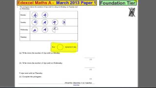 Edexcel GCSE Maths Foundation P1 March 2013 Q1 [upl. by Blake]