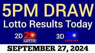 Lotto Result Today 5pm Draw September 27 2024 Swertres Ez2 PCSO Live Result [upl. by Thomasina]