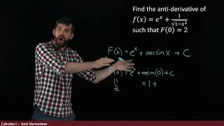 Solving for the constant in the general antiderivative [upl. by Corneille]