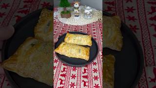 Puff pastry with spinach and feta cheese christmas recipe dinner food puffpastry [upl. by Akihsar90]