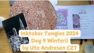 Inktober Tangles 2024 Day 9 Winterli by Ute Andresen CZT [upl. by Stoll]