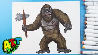 How to Draw Kong  Godzilla x Kong The New Empire [upl. by Enimaj230]