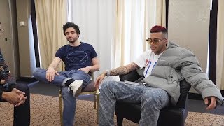 Sfera Ebbasta ascolta la sua stessa canzone durante un intervista [upl. by Eyaf]