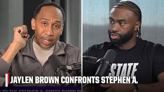 Jaylen Brown confronts Stephen A over his unnamed source from First Take  Stephen A Smith Show [upl. by Brownley]