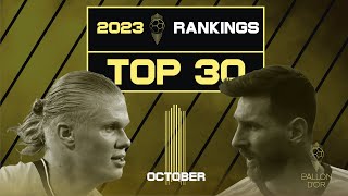 BALLON DOR 2023  THE TOP 30 RANKINGS  MESSI AND HAALAND LEAD THIS RANKINGS [upl. by Ezmeralda562]