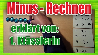 1 Klasse Mathe  Minus rechnen subtrahieren  Subtraktion bis 10 [upl. by Notsae]