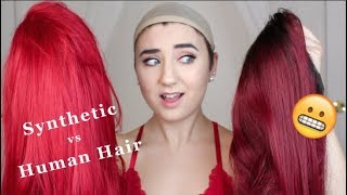 Human Hair Wig vs Synthetic Wig Review My First Time Wearing A Human Hair Wig [upl. by Voltmer]