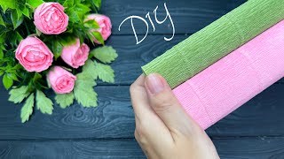 How to Make EASY Crepe Paper Flowers Crepe Paper Decoration Idea [upl. by Aynnat647]