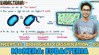 Biological Classification Lec 5 Monera Eubacteria Class 11 NEET Neetology [upl. by Annoyk]