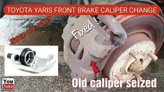 Toyota Yaris Vitz Seized Front Brake Caliper Replacement Brake Caliper Overheating Problem Solved [upl. by Janeta]