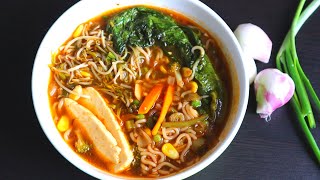 Indian style Ramen Veg ramen  How to Make Indian Ramen Easy Spicy Ramen Noodles Recipe [upl. by Cheria]