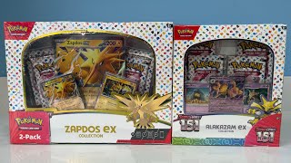 Pokemon 151 Zapdos ex Collection vs Alakazam ex Collection Opening  Unboxing [upl. by Kingsly]