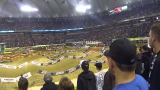 Minneapolis Supercross Dungie and Villopoto last few laps 2013 [upl. by Elma]