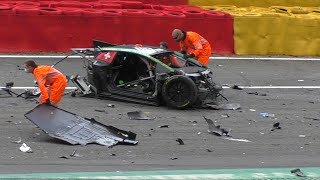 24H Spa 2021  HUGE CRASH  SpaFrancorchamps Eau RougeRaidillon [upl. by Kettie]