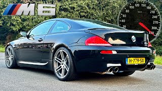 BMW M6 V10 550HP  330KMH REVIEW on UNLIMITED AUTOBAHN [upl. by Belanger]