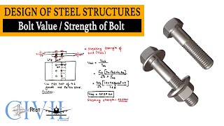 How to Calculate Bolt ValueStrength of Bolt  Bolted Connection  Design of Steel Structures [upl. by Aerbua]