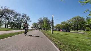 Guy Riding Bike on Lake Shore Drive Chicago [upl. by Tnahs280]