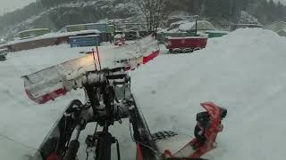 Loader plowing snow  Volvo L70H  Tokvam UT490 [upl. by Lemmy]