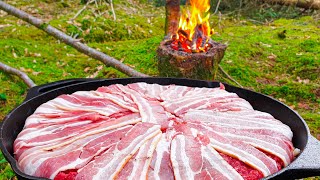 Forest Meatloaf quotCakequot full of goodness😍 ASMR Wilderness Cooking NO TALK [upl. by Schumer428]