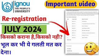 IGNOU re registration kese kre July 2024 l re registration IGNOU ignou [upl. by Sashenka]