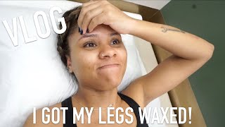 VLOG  I GOT MY LEGS WAXED REACTION VIDEO  CURLSFOTHEGIRLS [upl. by Anaujal119]