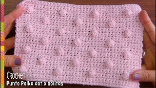 Punto fácil Polka dot o bolitas tejido a crochet  Tejiendo Perú [upl. by Asirrom]