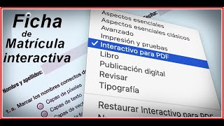 Como Crear un PDF Interactivo  Ficha de Matricula Interactiva [upl. by Ahsenik]