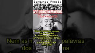 Vinícius de Moraes  Ternura semeandopoesia shorts poemas poesia poesiabrasileira versos [upl. by Rich]