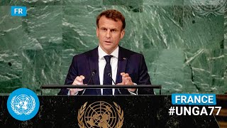 Français 🇫🇷 France  President Addresses United Nations General Debate 77th Session  UNGA [upl. by Buchalter]