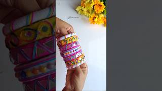 Reuse Old Bangles for🌺 Navratri DIY Banglesquot  shorts [upl. by Aronson]