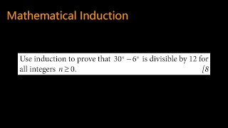 Use induction to prove that 30n − 6n is divisible by 12 for all integers n ≥ 0 [upl. by Anitnatsnok]