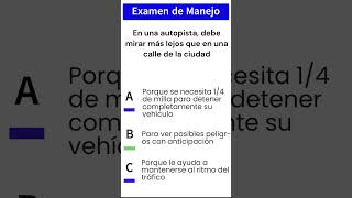 Examen de Manejo 2024 DMV Parte 3 pruebadedmv licenciadeconducir [upl. by Riannon]