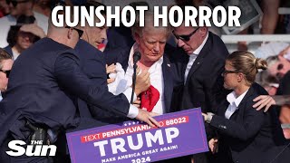 Moment Donald Trump is shot by rooftop sniper in attempted assassination bid [upl. by Donohue]