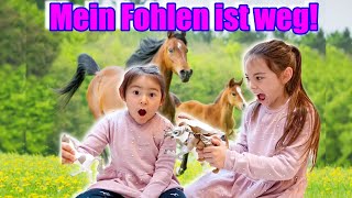 Mein Fohlen ist weg  Spielen mit kleiner Schwester Pferde Puppe und Schleichtiere  Clarielle [upl. by Htiaf]