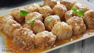 Albondigas en salsa española las albondigas de la abuela receta facil de cocina [upl. by Rebmak]