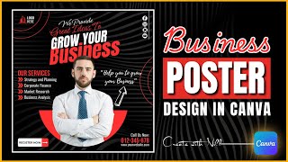 Professional Business Poster Design Canva Premium Tutorial [upl. by Adiehsar]