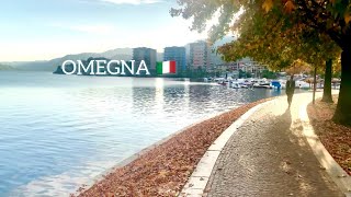 Omegna Italy 🇮🇹 walking tour with natural sounds near lake Orta Italian autumn 🍂 4K 60fps [upl. by Abana]