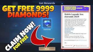 Ways to get FREE Mobile Legends diamonds 2024  How to get 9999 Diamonds in mlbb Harnex Playz [upl. by Eloken]